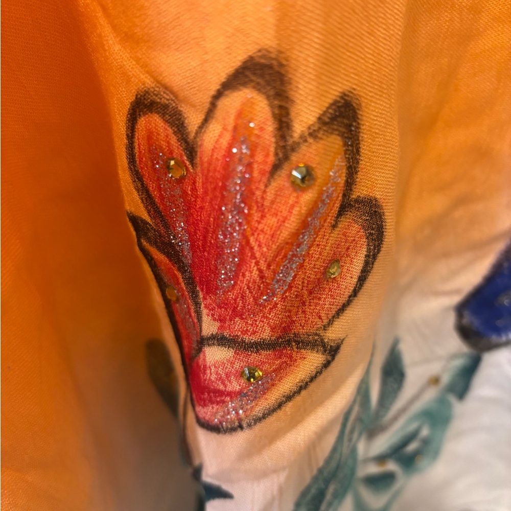 Sunflower Tie Dye Floral Beach Cover ups - Picture 8 of 9